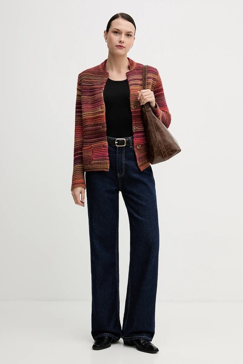 United Colors of Benetton kardigan wełniany kolor pomarańczowy 105CD6880 - zdjęcie produktu nr 2