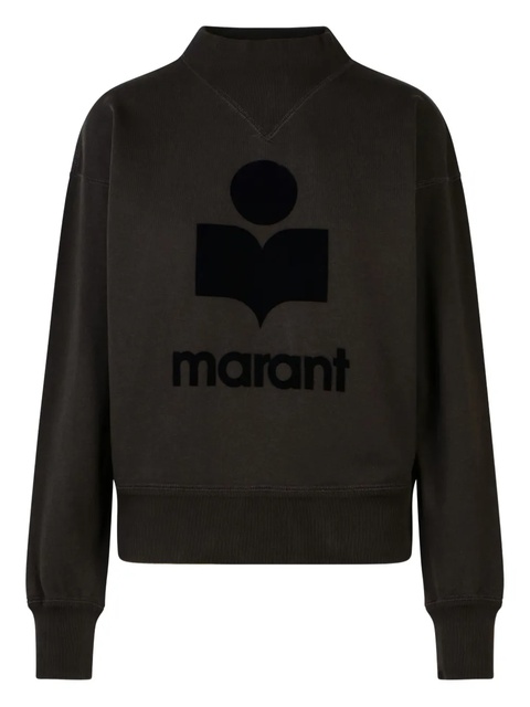 ISABEL MARANT flocked-logo crew-neck sweatshirt - Black - zdjęcie produktu nr 1