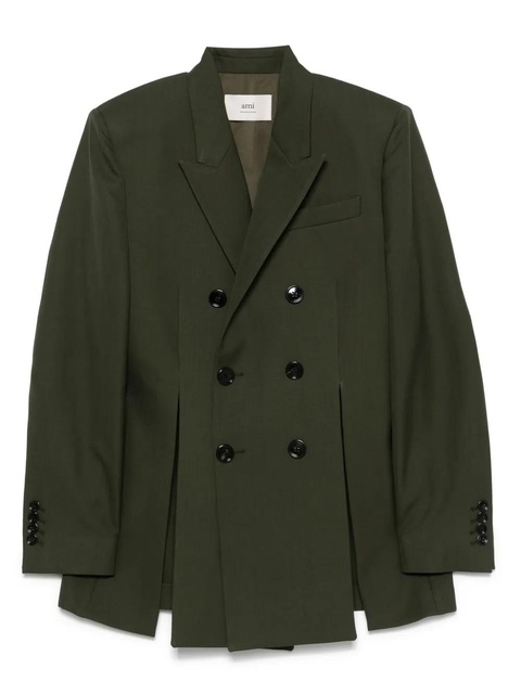 AMI Paris front-slits blazer - Green - zdjęcie produktu nr 1