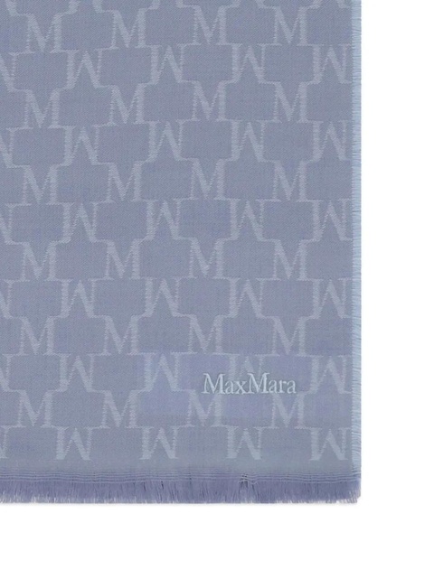 Max Mara monogram-jacquard wool scarf - Blue - zdjęcie produktu nr 2