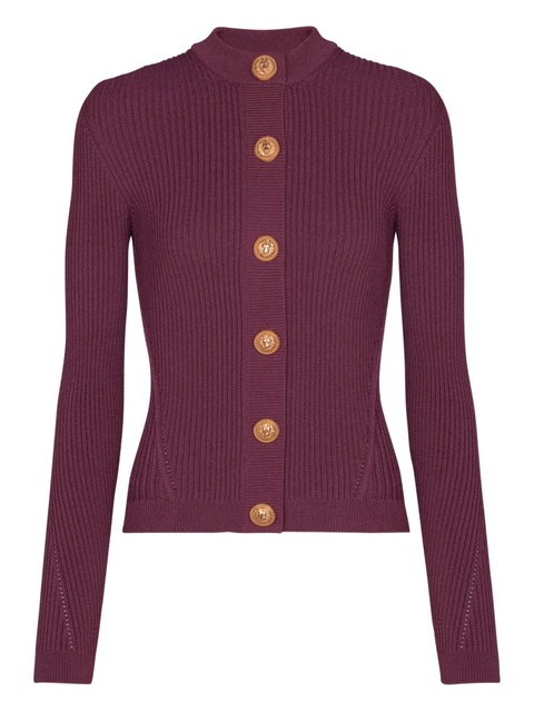 Balmain ribbed buttoned cardigan - Purple - zdjęcie produktu nr 1