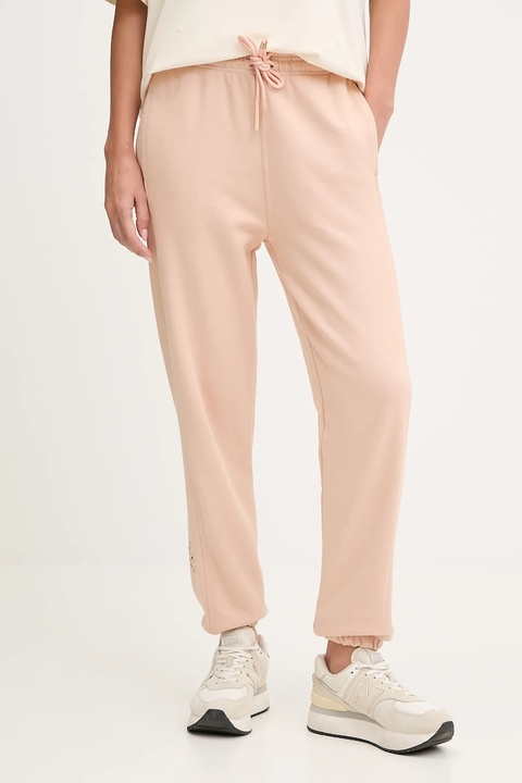 adidas by Stella McCartney spodnie dresowe bawełniane kolor pomarańczowy gładkie JW1375 - zdjęcie produktu nr 1