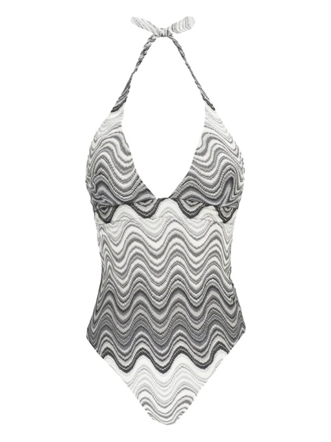 MC2 Saint Barth wave-pattern swimsuit - Grey - zdjęcie produktu nr 1