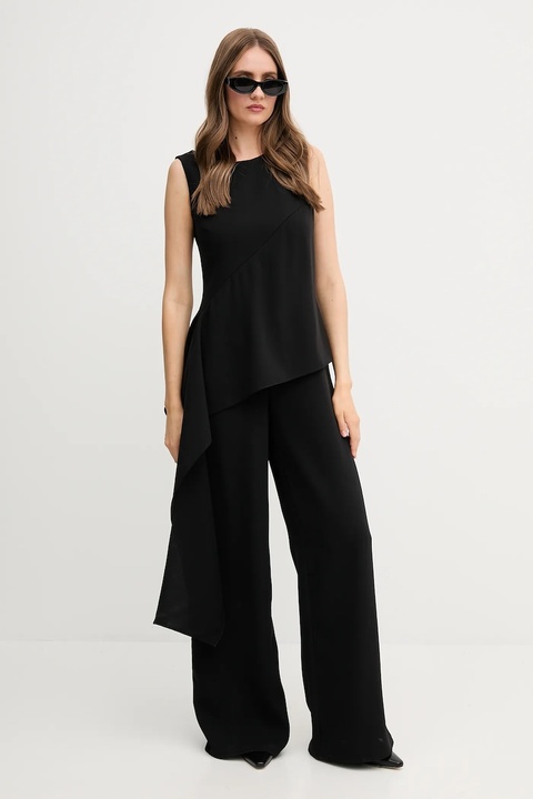 Sandro Ferrone kombinezon kolor czarny z dekoltem okrągłym S23XBEBRACCINI - zdjęcie produktu nr 2