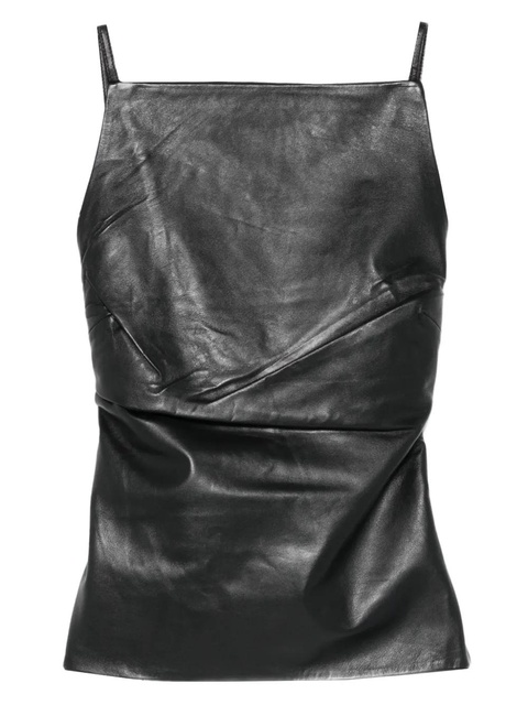 St. Agni square-neck leather top - Black - zdjęcie produktu nr 1