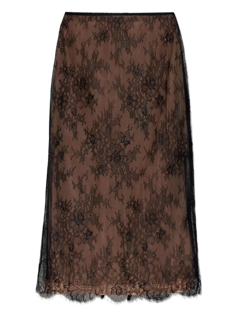 Self-Portrait lace-overlay skirt - Black - zdjęcie produktu nr 1