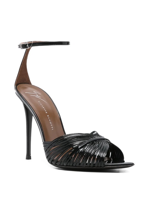 Giuseppe Zanotti 105mm Intriigo Shell leather sandals - Black - zdjęcie produktu nr 1