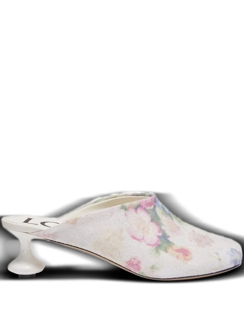 LOEWE 45mm floral print calf leather mules - White - zdjęcie produktu nr 1