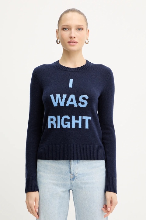 MAX&Co. sweter wełniany damski kolor granatowy lekki 2528366032200 - zdjęcie produktu nr 1