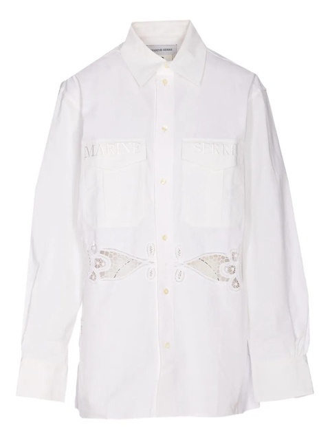 Marine Serre embroidered-logo shirt - White - zdjęcie produktu nr 1