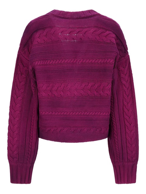 The Attico cable-knit v-neck cardigan - Purple - zdjęcie produktu nr 2