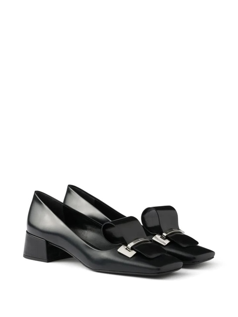 Prada 35mm brushed-leather pumps - Black - zdjęcie produktu nr 2