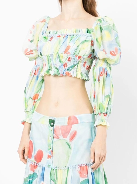 Charo Ruiz Ibiza cropped Brisa blouse - Blue - zdjęcie produktu nr 1