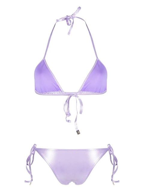The Attico high-shine triangle bikini set - Purple - zdjęcie produktu nr 2
