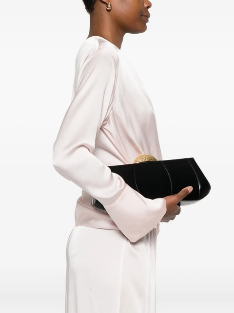 Giuseppe Zanotti Eve hammered-dome clasp clutch bag - Black - zdjęcie produktu nr 1