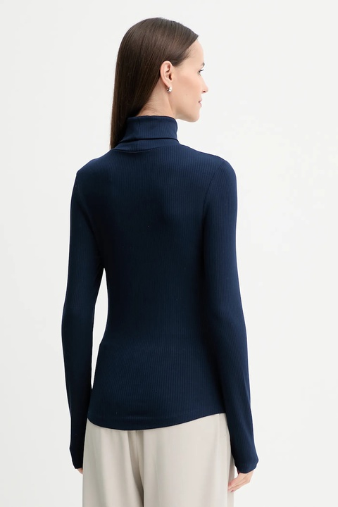 Tommy Hilfiger longsleeve damski kolor granatowy z golfem WW0WW39826 - zdjęcie produktu nr 2