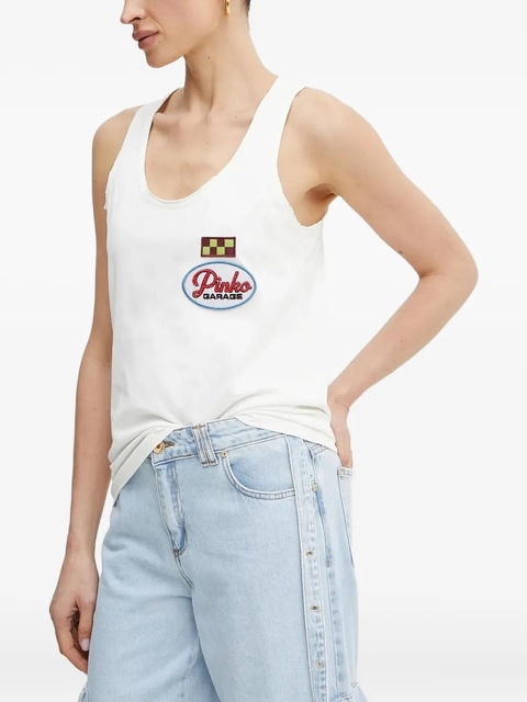 PINKO logo-appliqué tank top - White - zdjęcie produktu nr 1