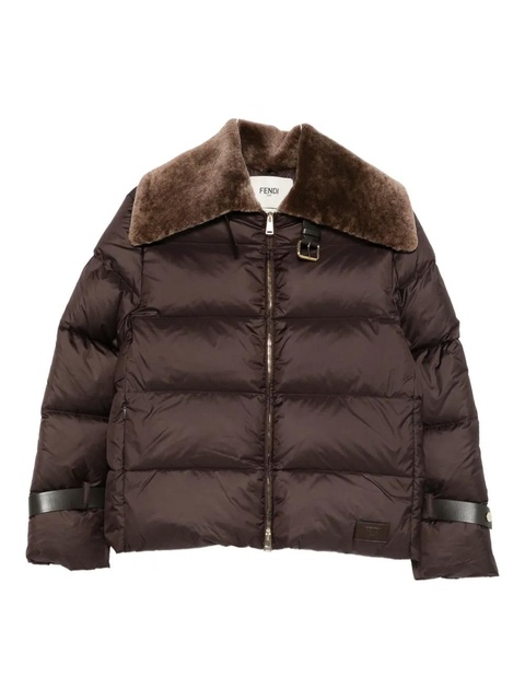 FENDI shearling-collar ski jacket - Brown - zdjęcie produktu nr 1