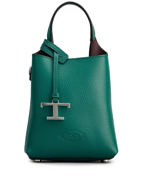 Tod's T-logo pebble-grain bucket bag - Green - zdjęcie produktu nr 1