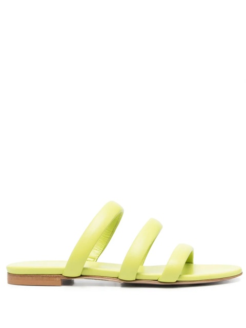 Aeyde strap-detail leather slides - Green - zdjęcie produktu nr 1