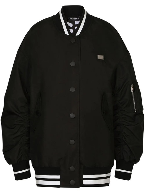 Dolce & Gabbana stripe-trim bomber jacket - Black - zdjęcie produktu nr 1