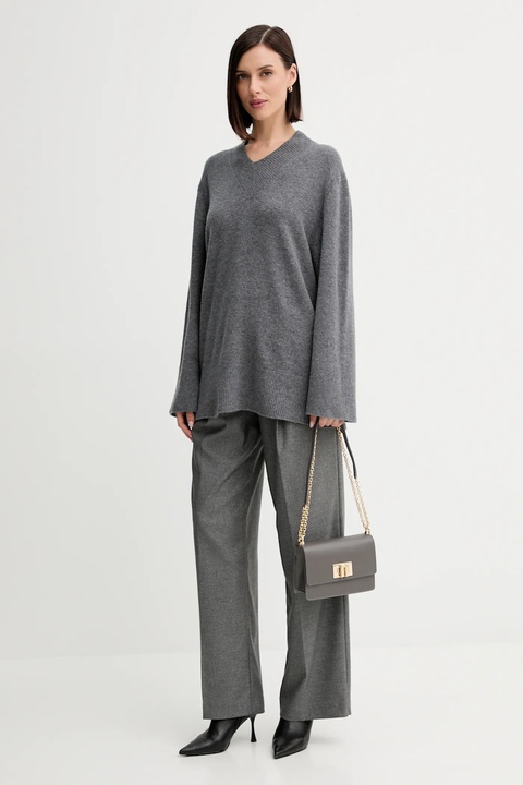 Twinset sweter wełniany damski kolor szary lekki 252TF3043 - zdjęcie produktu nr 2