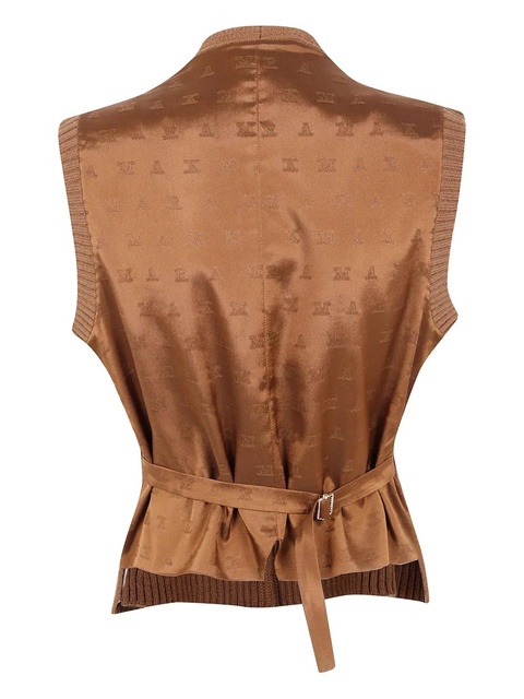 Max Mara V-neck ribbed-knit vest - Brown - zdjęcie produktu nr 1
