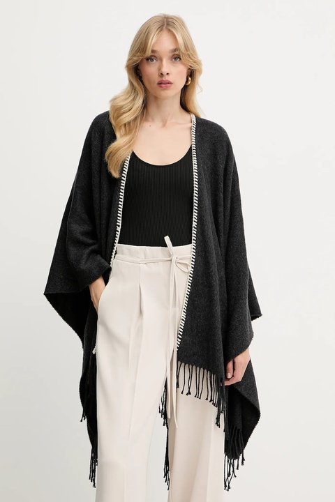 Marella poncho Emme by Marella kolor szary 2525546031200 - zdjęcie produktu nr 1