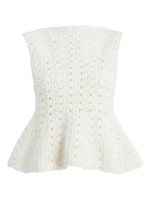KHAITE Yuka crochet peplum top - White - zdjęcie produktu nr 1