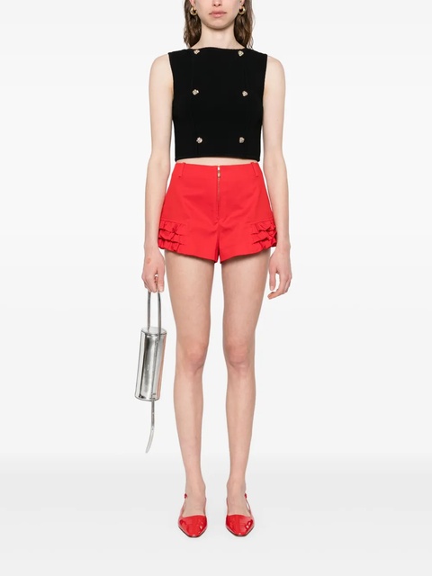 SANDRO ruffle-detail short - Red - zdjęcie produktu nr 2