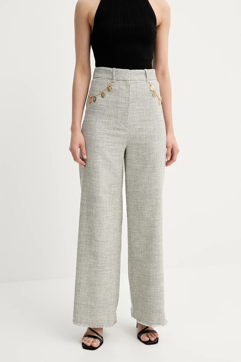 Nanushka spodnie ALANDRA damskie kolor szary proste high waist NW25SSPA30399 - zdjęcie produktu nr 1