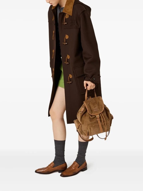 Miu Miu large corduroy cotton backpack - Brown - zdjęcie produktu nr 1