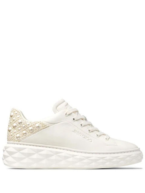 Jimmy Choo Diamond Maxi pearl-embellished sneakers - Neutrals - zdjęcie produktu nr 1