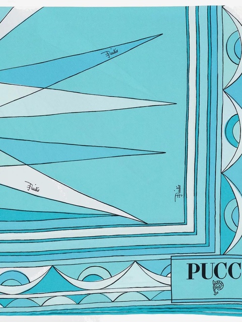 PUCCI silk square scarf - Blue - zdjęcie produktu nr 2