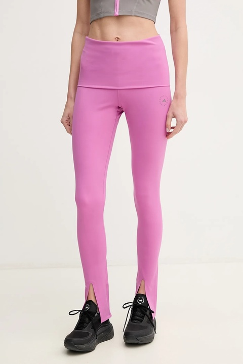adidas by Stella McCartney legginsy treningowe kolor fioletowy gładkie JJ1629 - zdjęcie produktu nr 1