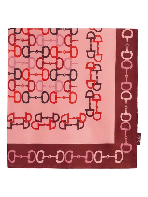 Gucci horsebit-pattern silk scarf - Pink - zdjęcie produktu nr 1