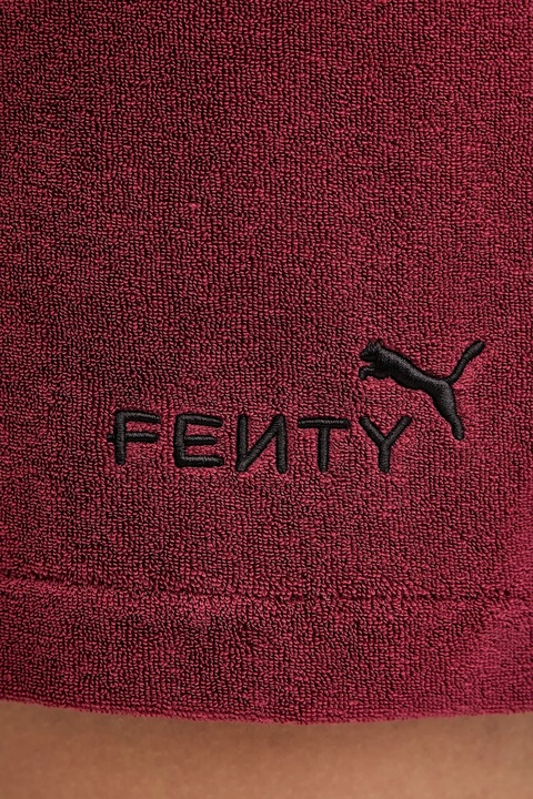 Puma szorty PUMA x FENTY damskie kolor bordowy gładkie medium waist 635405 - zdjęcie produktu nr 2