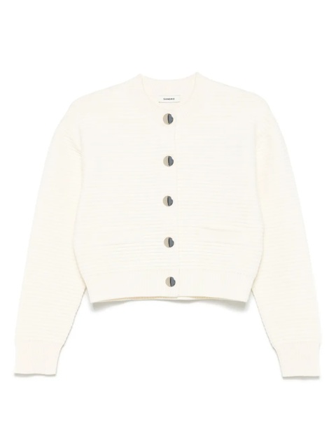 SANDRO crew-neck cardigan - Neutrals - zdjęcie produktu nr 1