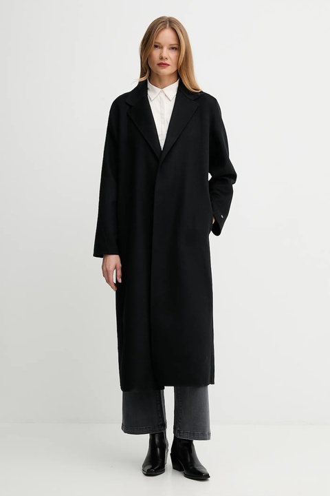 Tommy Hilfiger płaszcz z wełną kolor czarny WW0WW47286 - zdjęcie produktu nr 2