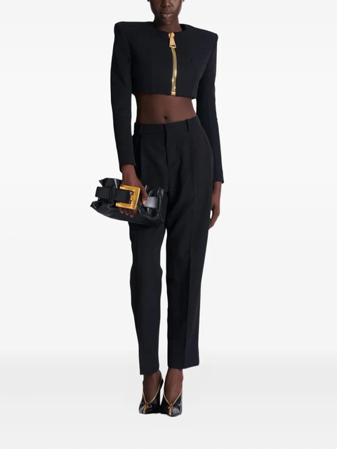 Balmain padded-shoulder zip-front jacket - Black - zdjęcie produktu nr 2