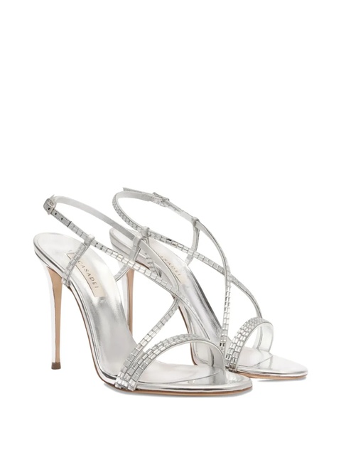 Casadei 100mm Julia crystal-embellished slingback sandals - Grey - zdjęcie produktu nr 1