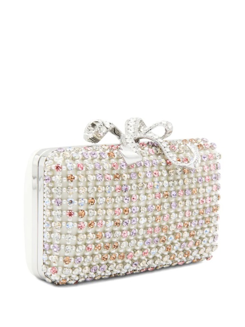 Self-Portrait crystal-embellished bow shoulder bag - White - zdjęcie produktu nr 2