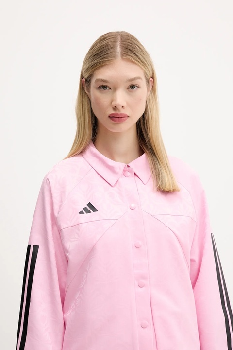 adidas kurtka House of Tiro kolor różowy przejściowa JL7648 - zdjęcie produktu nr 2