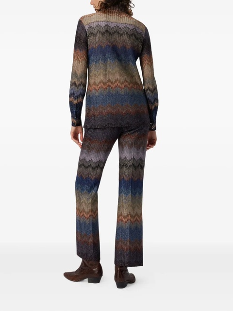 Missoni chevron-pattern metallic shirt - Brown - zdjęcie produktu nr 2