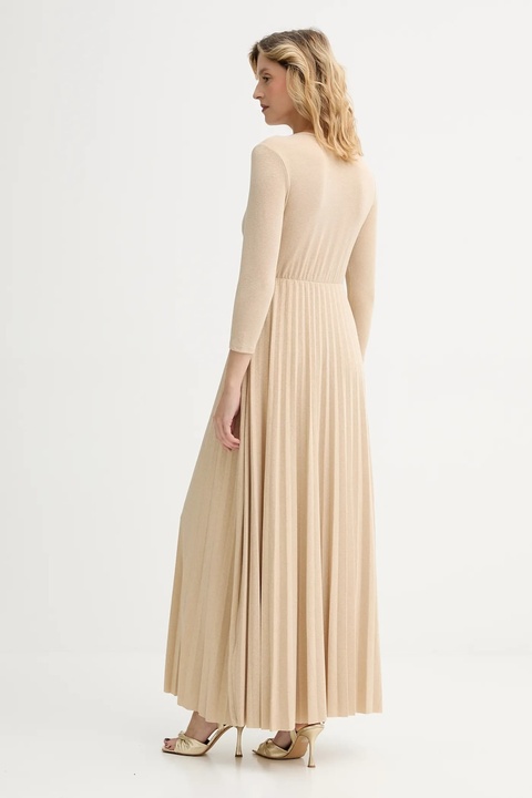 Answear.LAB sukienka kolor złoty maxi rozkloszowana - zdjęcie produktu nr 2