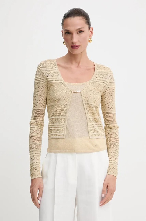 Guess kardigan NELLIE damski kolor beżowy lekki W5GR15 Z3E22 - zdjęcie produktu nr 1