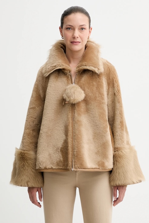 By Malene Birger kurtka skórzana dwustronna ODELLIES kolor brązowy przejściowa Q72585001 - zdjęcie produktu nr 1