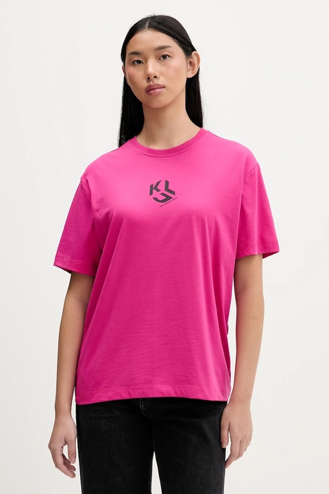 Karl Lagerfeld Jeans t-shirt damski kolor różowy B1W17086 - zdjęcie produktu nr 1