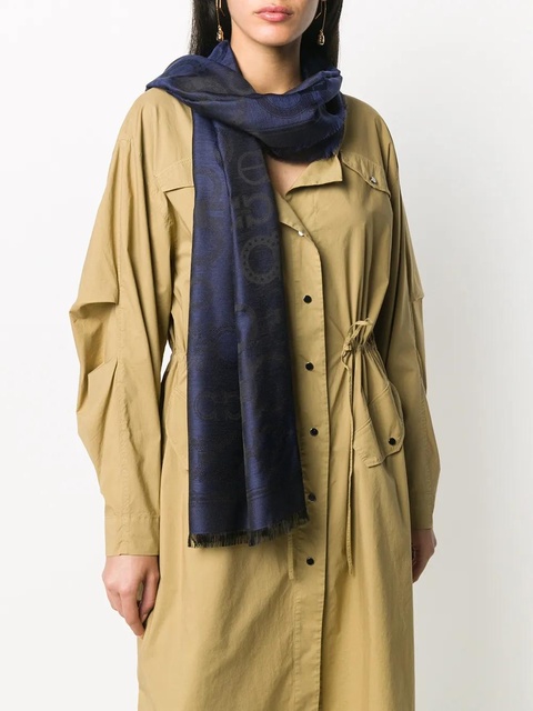 Ferragamo jacquard Gancini pattern scarf - Blue - zdjęcie produktu nr 2