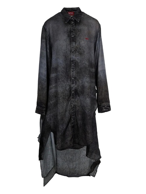 Diesel D-Iletta denim-effect wrap dress - Grey - zdjęcie produktu nr 1